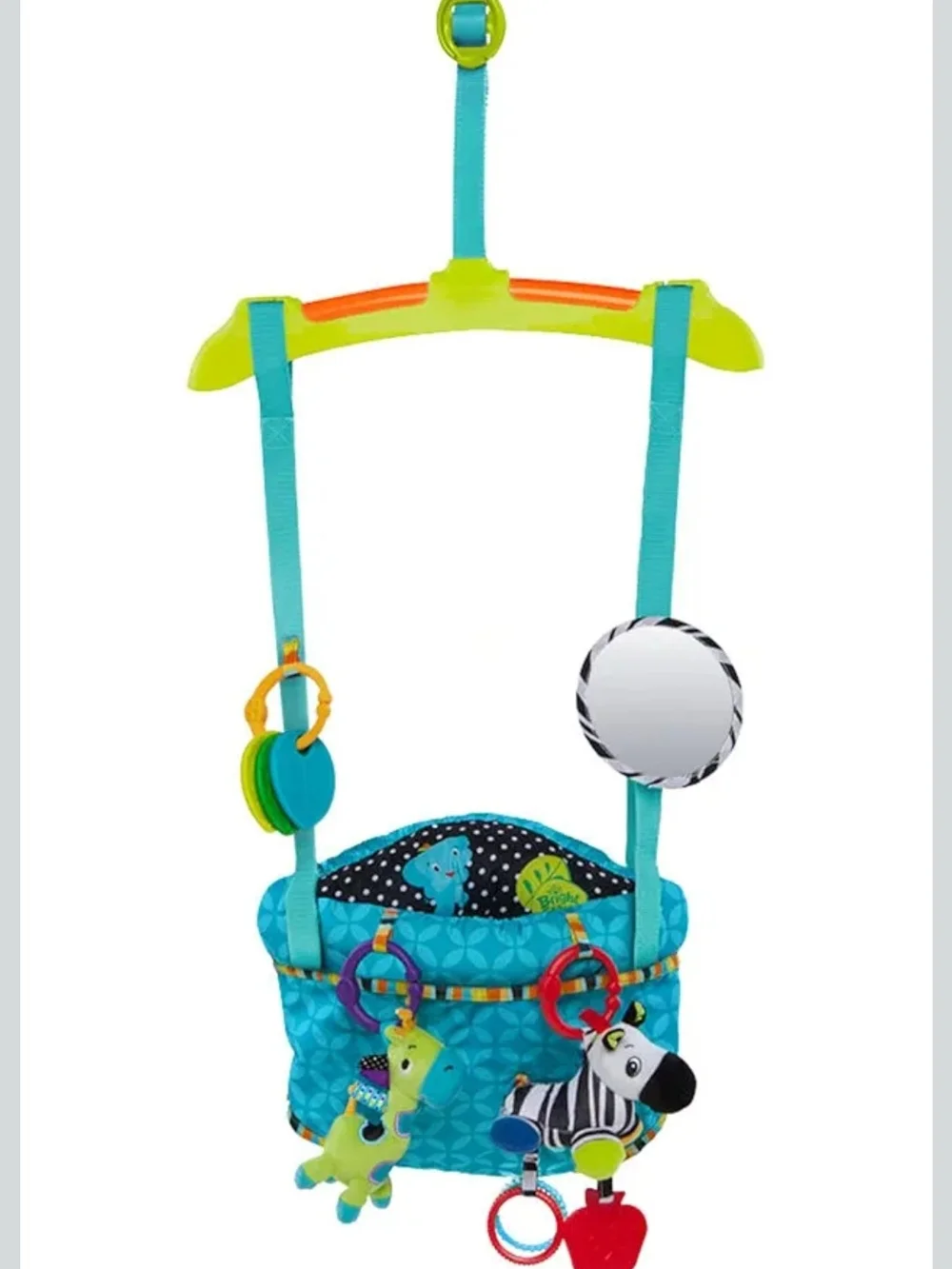 Bright Starts Bounce 'n Spring Deluxe Door Jumper – Blue & Green NWOT